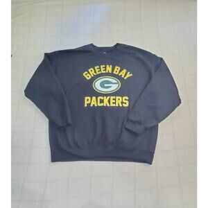 Green Bay Packers Size L NFL Team Apparel Sweatshirt Black Pullover Men's Ca13